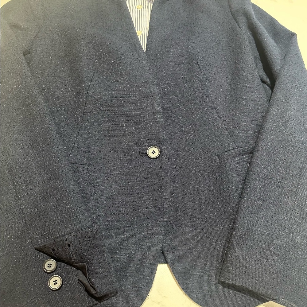 LOFT Women’s Navy Blue Textured Blazer